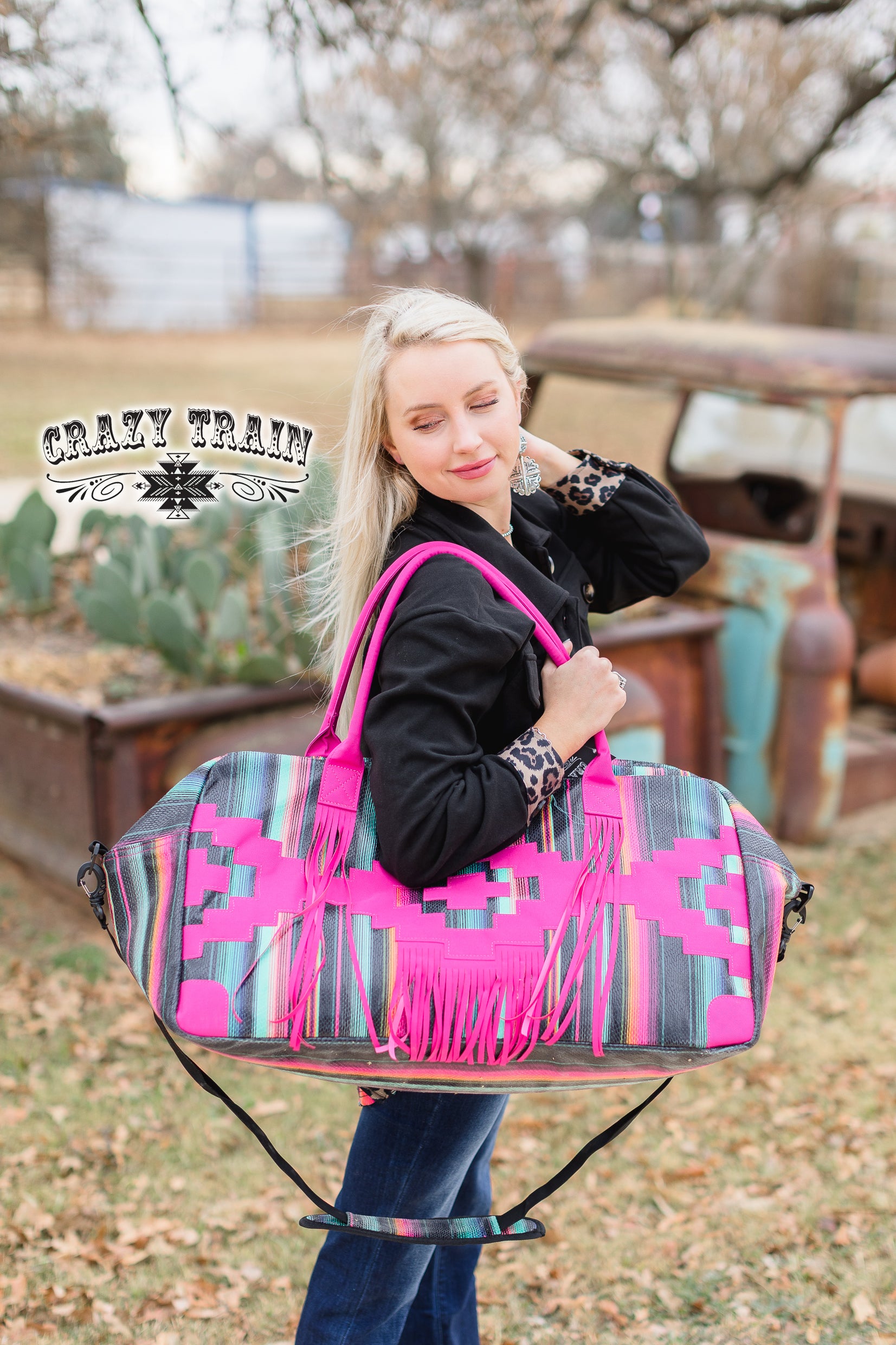 Weekend Warrior Serape Pink Bag Hoss LuLu Boutique